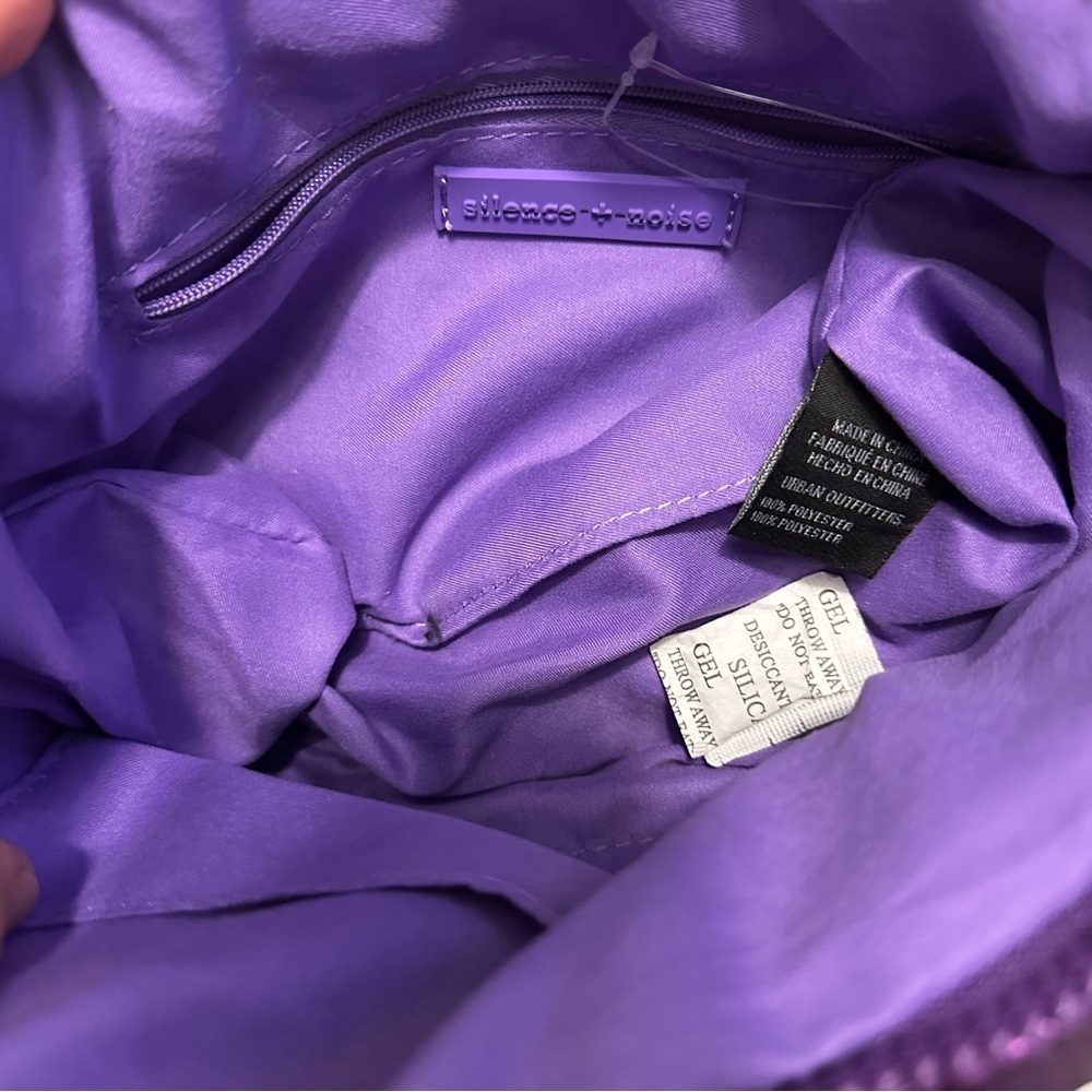 Urban Outfitters Silence + Noise Max Pucker Quilted Crossbody Purple Bag NWOT - Picture 8 of 11